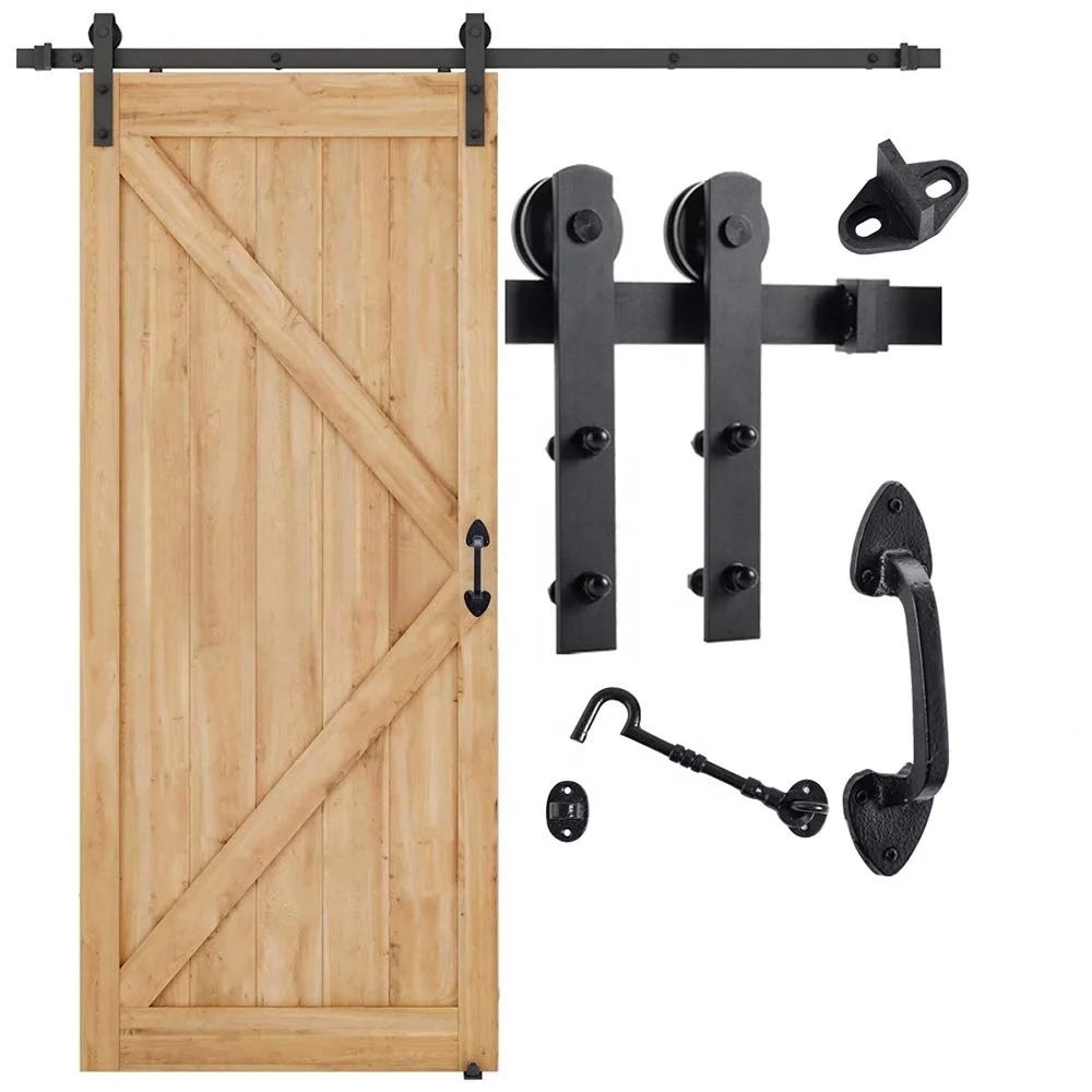 Wholesale Kinmade Rolling Door Track Hardware Manufacturer Sliding Wooden Door Hanging Barn Door Hardware Kit