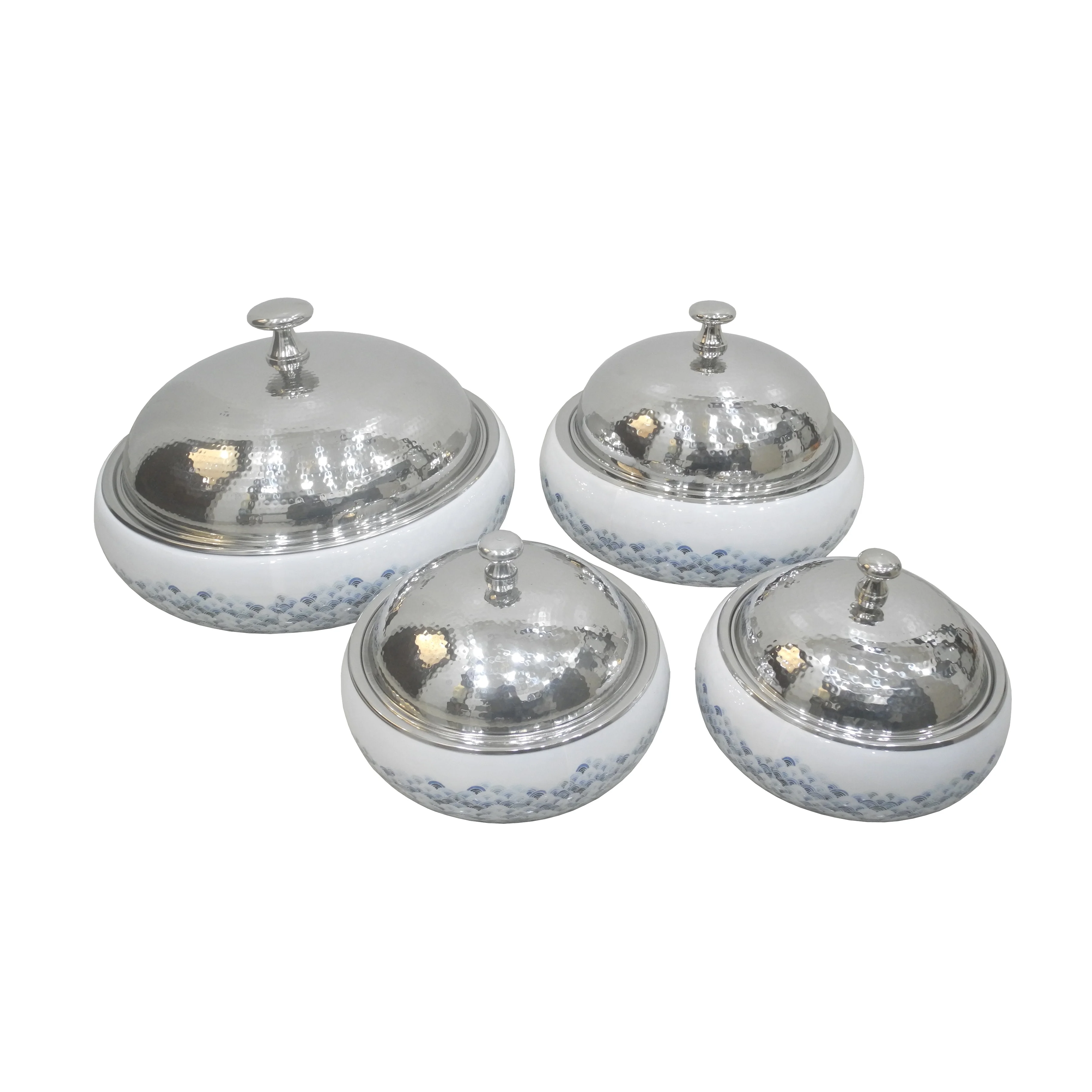 Kitchenware Rice Serving Decorative Pot Dinnerware Dish Eco-Friendly Insulated Food Server Hotpot with Silver Lid