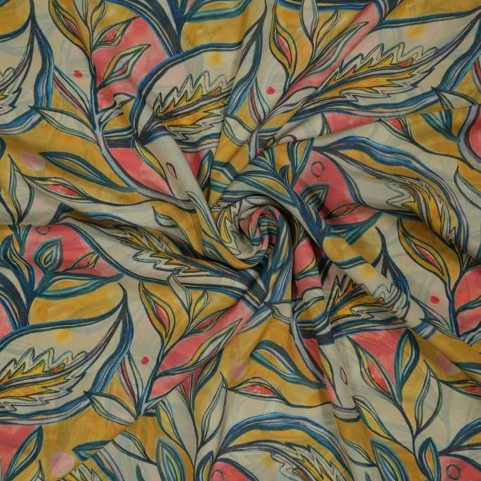 Wholesale Customized Digital Printed Polyester Fabrics Embroidery Style for Home Textile-Curtains Chair Covers Bags