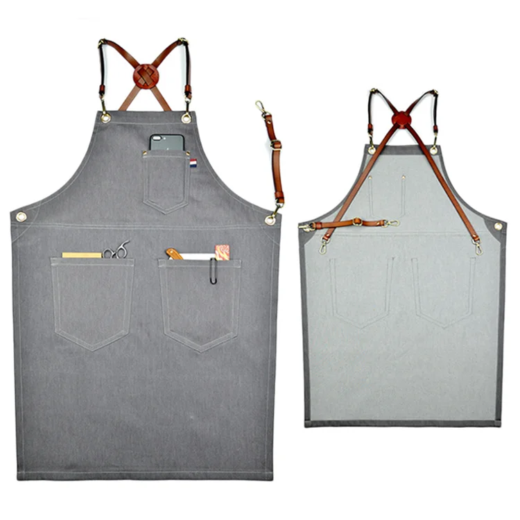 Hotel Staff Uniform Restaurant Cafe Store Work Uniform Short Sleeve Bar Waiter Shirt Work Tops Summer Unisex Custom Aprons