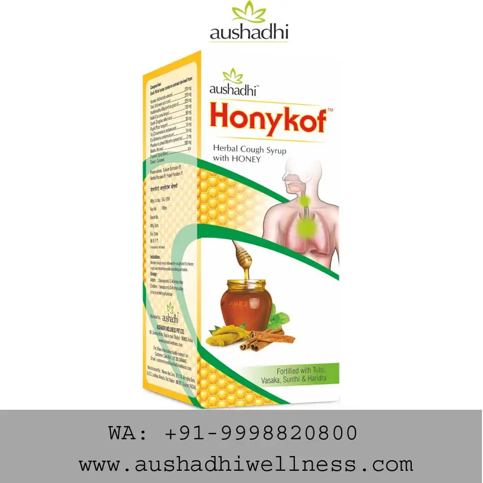 Herbal Cough Syrup for Wet & Dry cough enhance with herbal like Tulsi, Vasa, Haldi & Honey