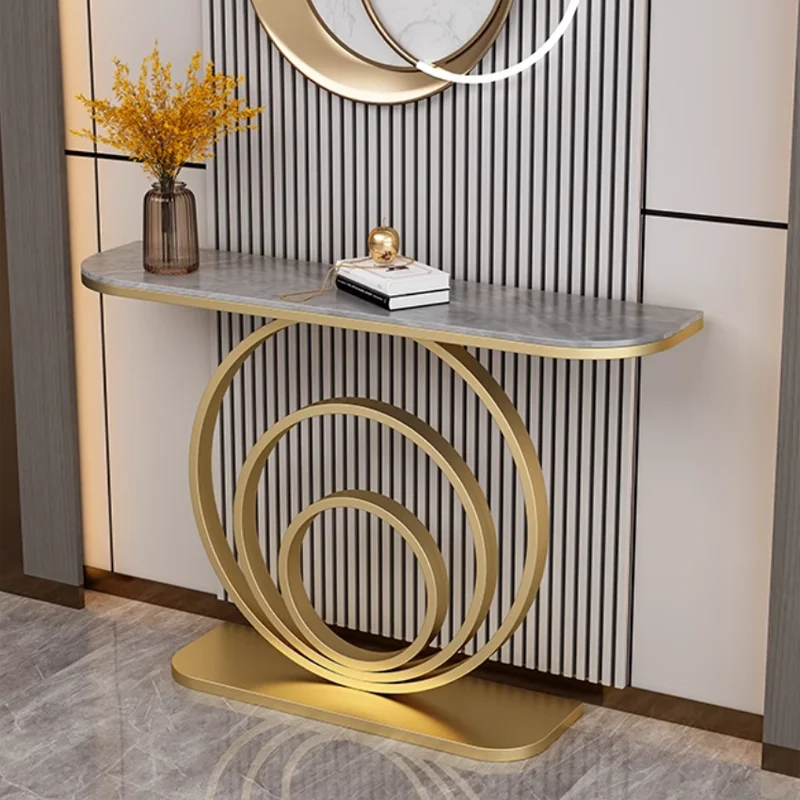 Luxury Household Stainless Steel White Marble Top Entryway Table CECX012 For Hallway