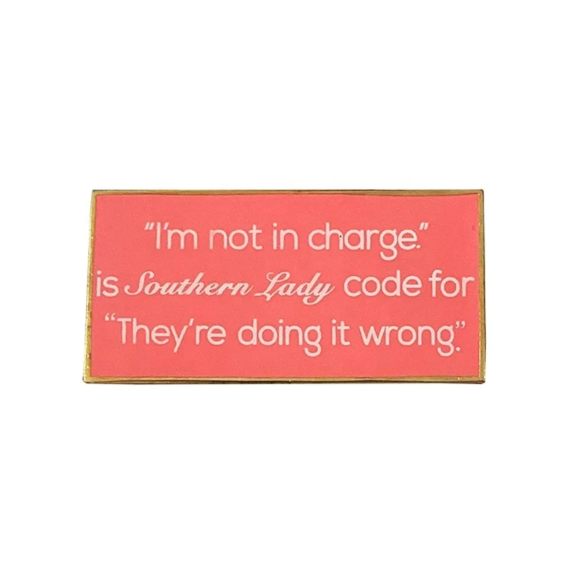 Custom red cool Oblong a lot of letter cheap lapel pin  No Minimum order hand enamel zinc alloy Badge Brooch For Girls Gift