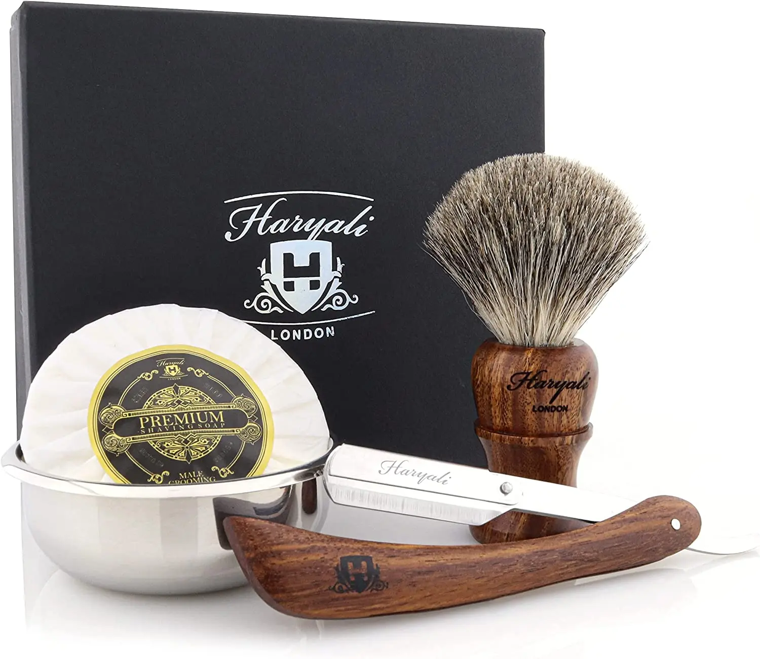 Набор для бритья Haryali London деревянный набор бритвенный станок глубокого кисть барсука миска