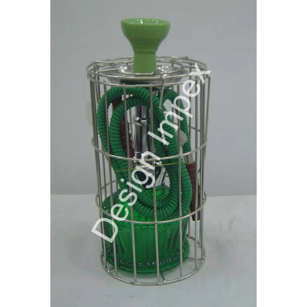 Clubs Partyware Smokers Enjoying Hookah Green Color Pure Glass and Hose Hukkah Hot Selling Premium Looks Flavored