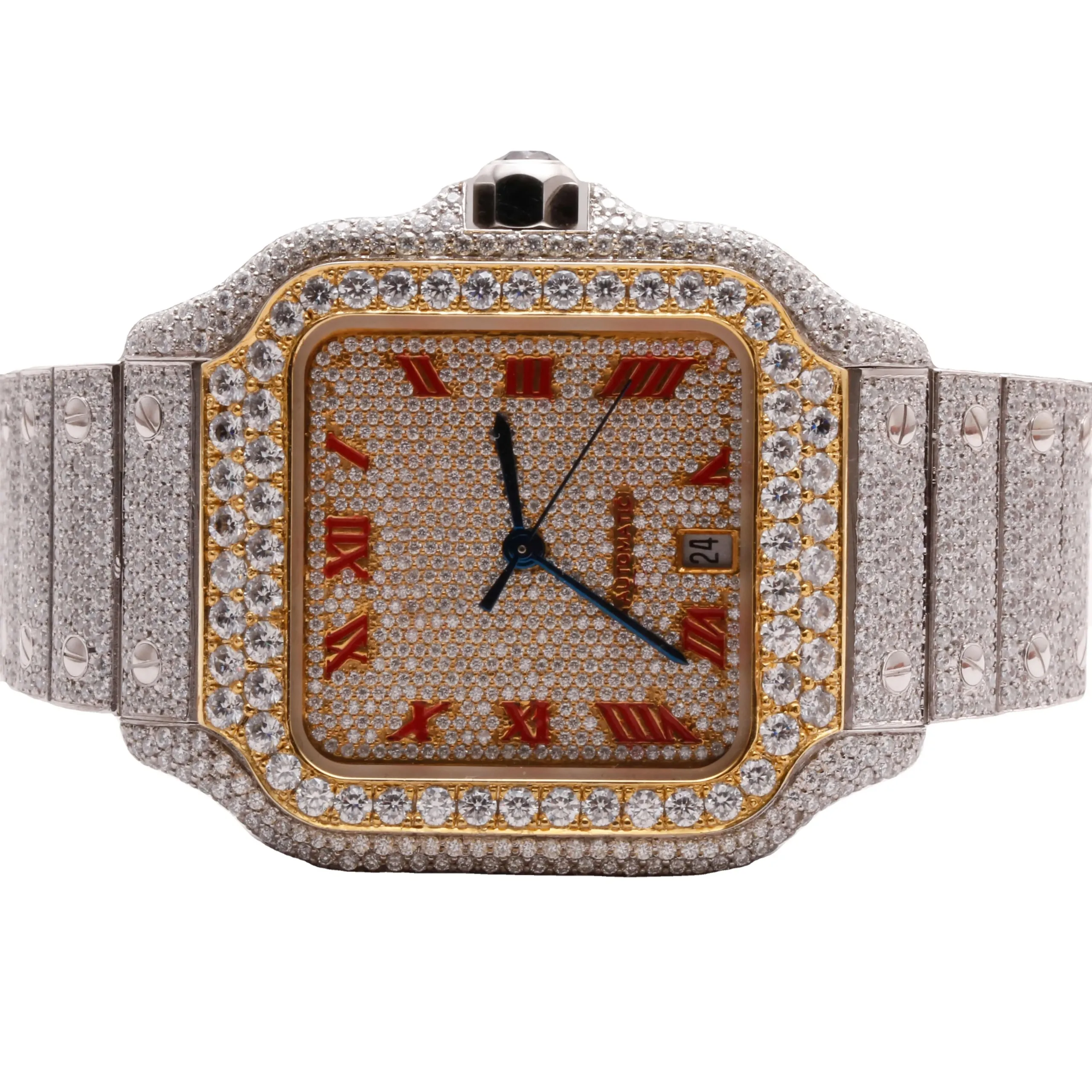 our new hip hop D vvs moissanite diamond watch made in stainless steel is the perfect choice for men trending style