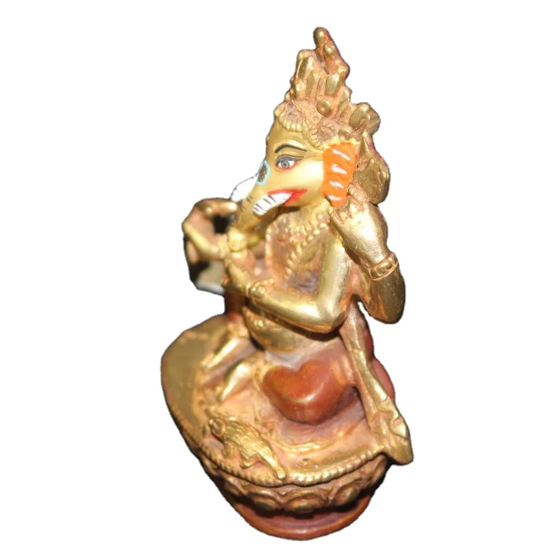 Home Decor Brass Statue Bronze Nepal Handicraft Ganesha Figurine Top Quality Brass Religious SCULPTURE Metal Art for Sale