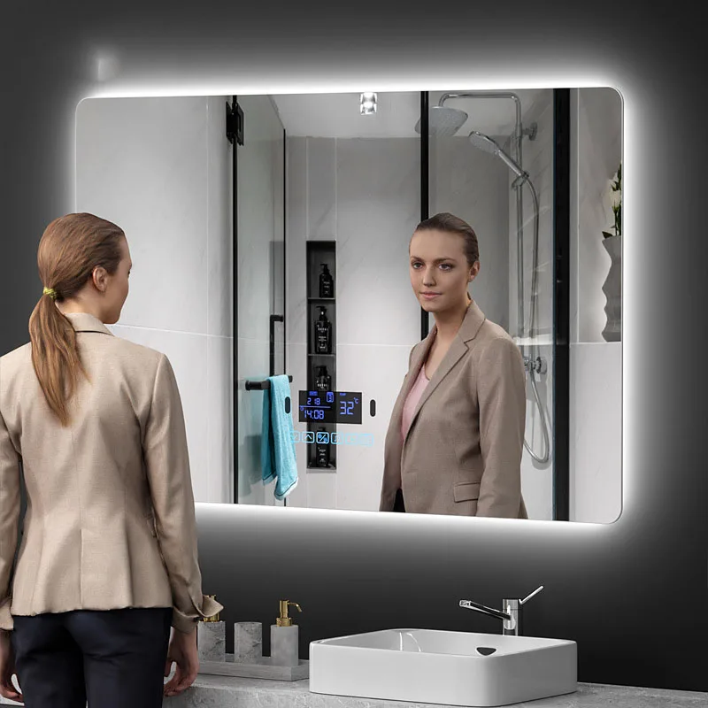 Smart square mirror lamp touch decorative makeup bathroom toilet stepless dimming modern led wall lamps smart home lights