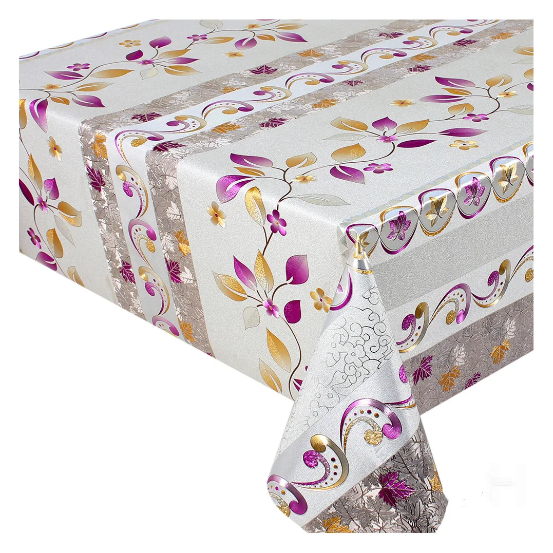 Printed tablecloth supply with hot stamping on flower tablecloth rolls in stock