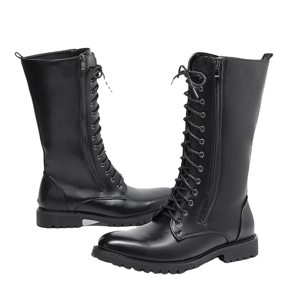 Top Quality New Men Horse Riding Leather Long Zipper Ridding Real Leather Boots Tall BoOTS