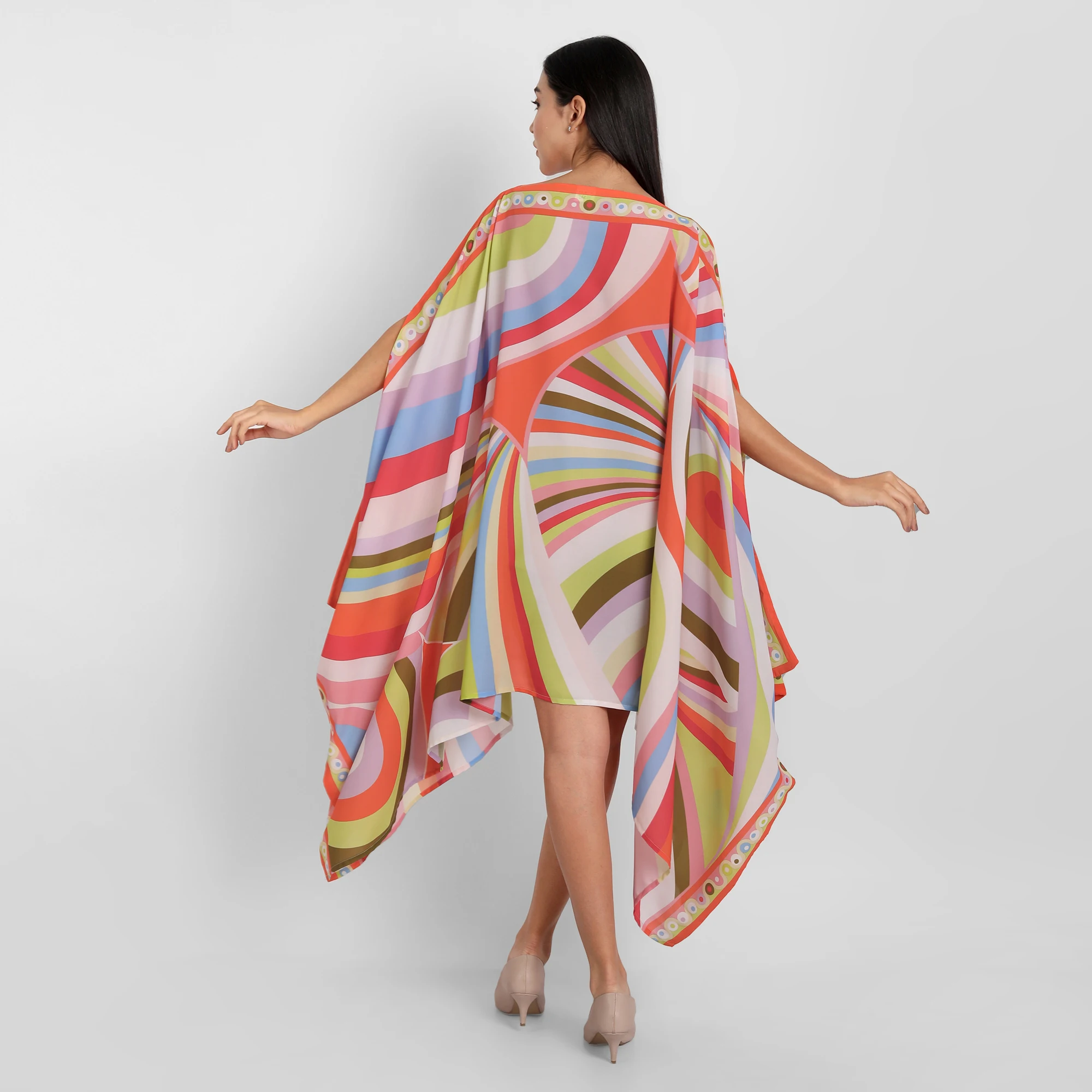 Factory Price Low Cost Modern Fashion Printed Wide Width Length Women Short Kaftan Top Dress