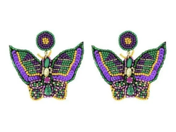 2024 Trending Desgin Multi colour butterfly embroidery design Multi Color Earrings Artificial Jewelry for Women earrings