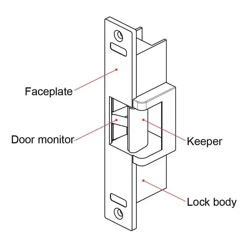 DC 12V/24V Fail Secured Type Electric Strike(Pair with latch bolt mechanical lock)