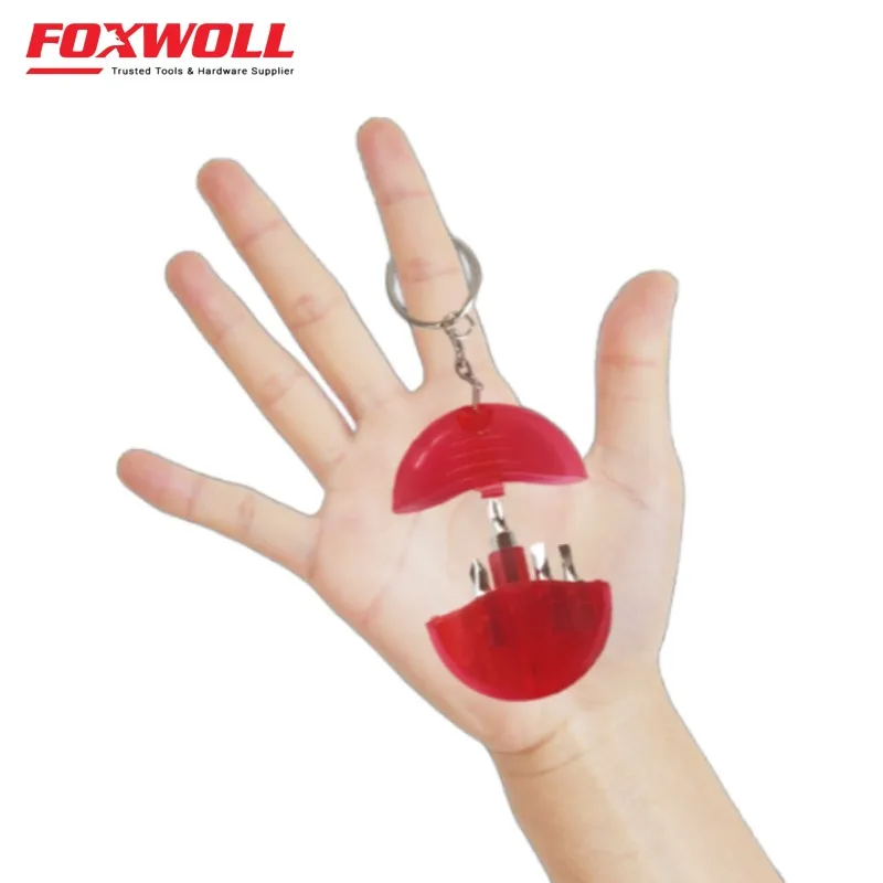5-in-1 Key Chain Mini Tool Set with measure tape