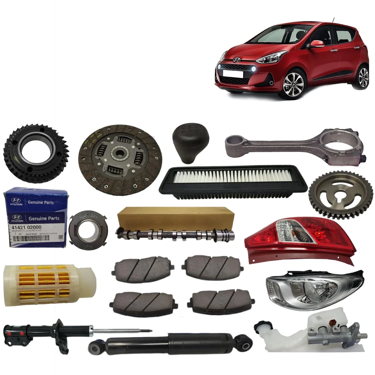 Hyundai Grand i10 Auto Parts- Headlight Accessories Compressor Front Grill Air Filter Moulding Radiator Fog Lamp Fan Mat Bodykit