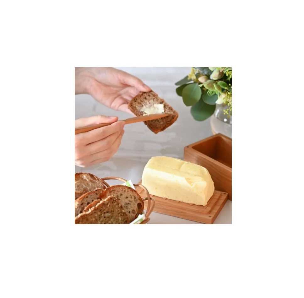 Popular design Wooden Countertop Airtight Butter Container Box Butter Dish kitchen daily ware use butter keeper