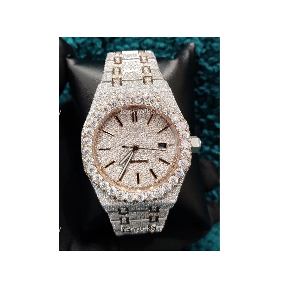 2023 High Quality New Fashion Iced out Factory Wholesale Price Luxury Style Moissanite Diamond Studded Iced Out Watch