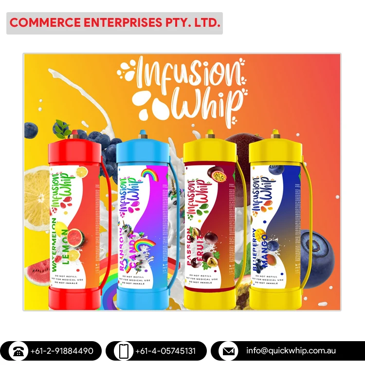 Huge Demand on High Quality Watermelon Lemon Flavor InfusionWhip Cream Charger Cylinder for Bulk Buyers