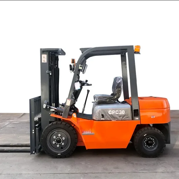 Used 1.5Ton to 6 Ton Diesel Outdoor Forklift with 4X4 4WD 3 Stage Mast All-Rough Terrain for Off-Road Car Shipping