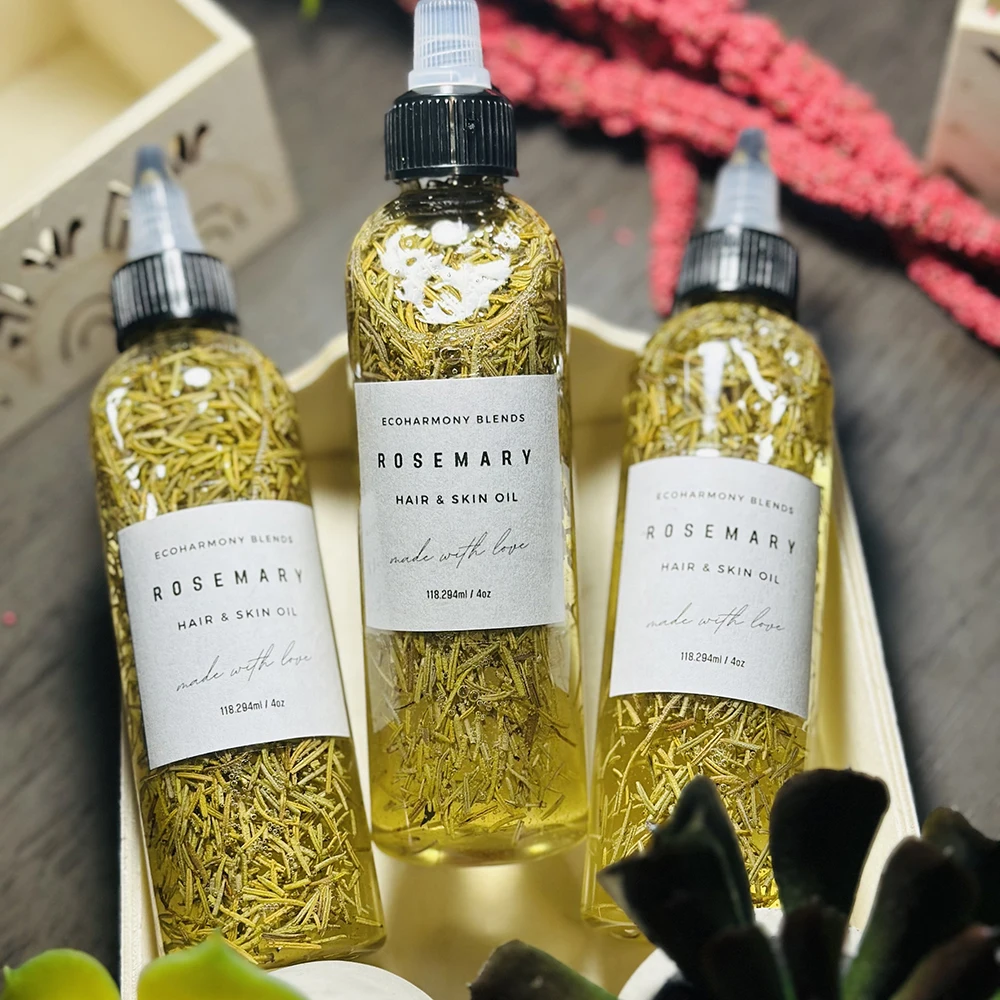 Homemade Herbal Vegan Olive Jojoba Castor Rosemary Avocado And Peppermint Hair Growth Oil For Men