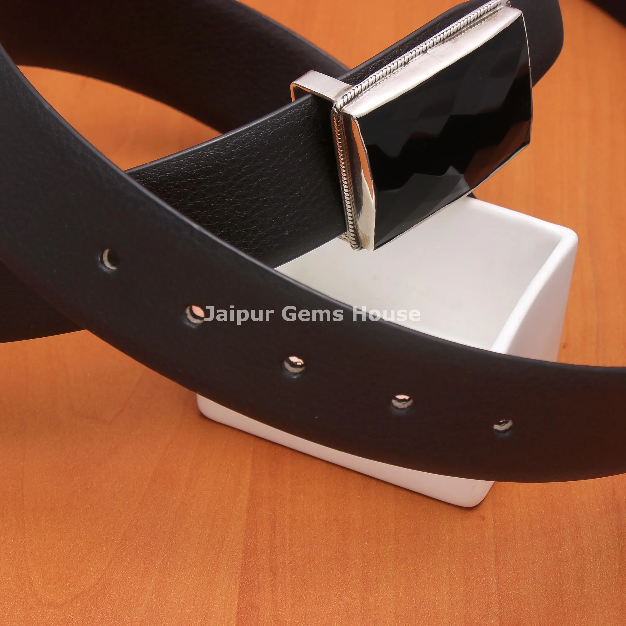 Natural Black Onyx Gemstone Sterling Silver Buckle With Leather Belt, Western Cowboy Belt Buckle, Groomsmen Gifts  nGift For Him