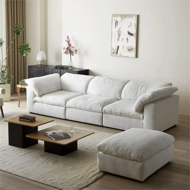 luxury living room furniture feather filling modular corner modern couch luxury cloud couch sofa for home