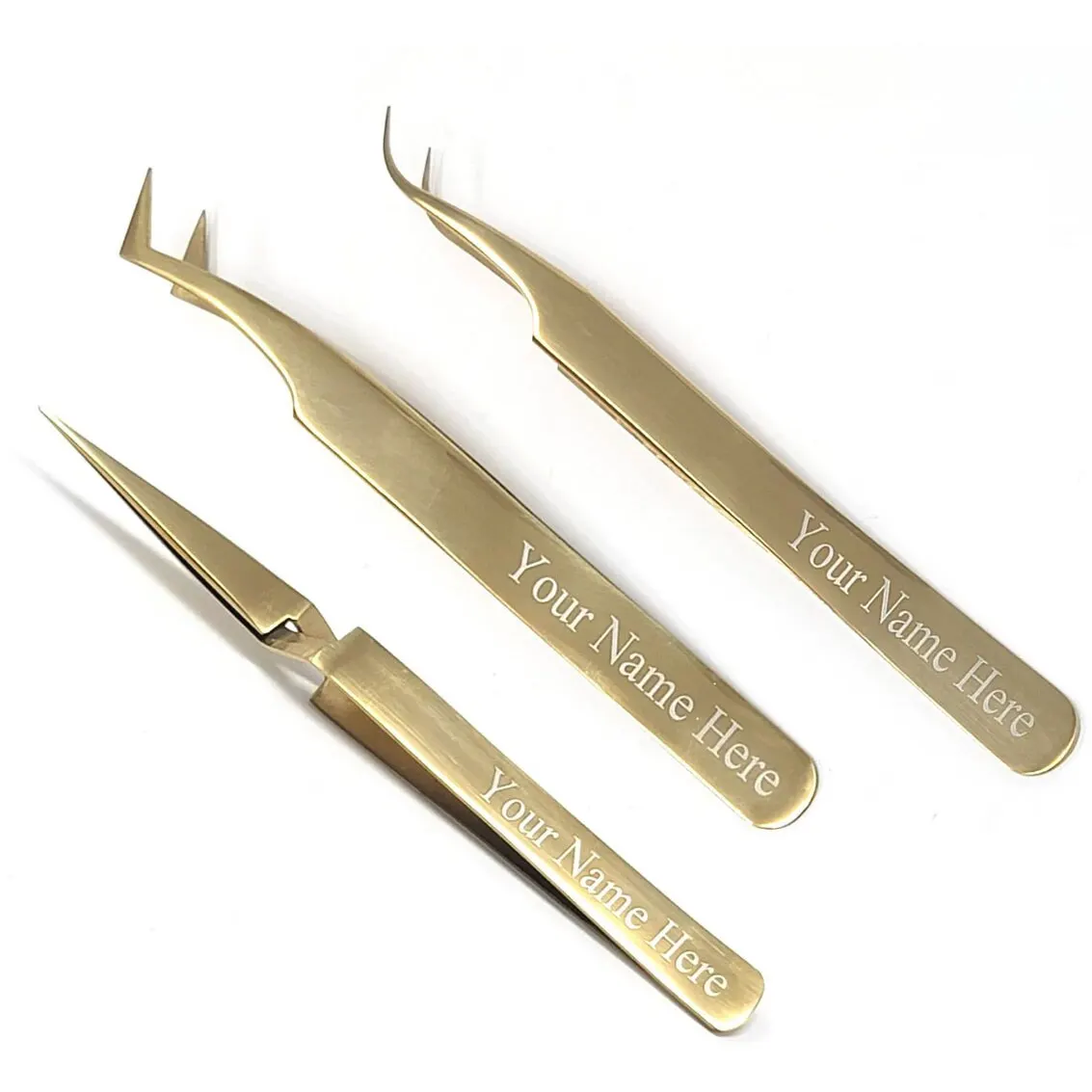 Diamond Grip Tweezers For Eyelash Extensions Straight And Curved Precision Professional Volume Easy Fanning