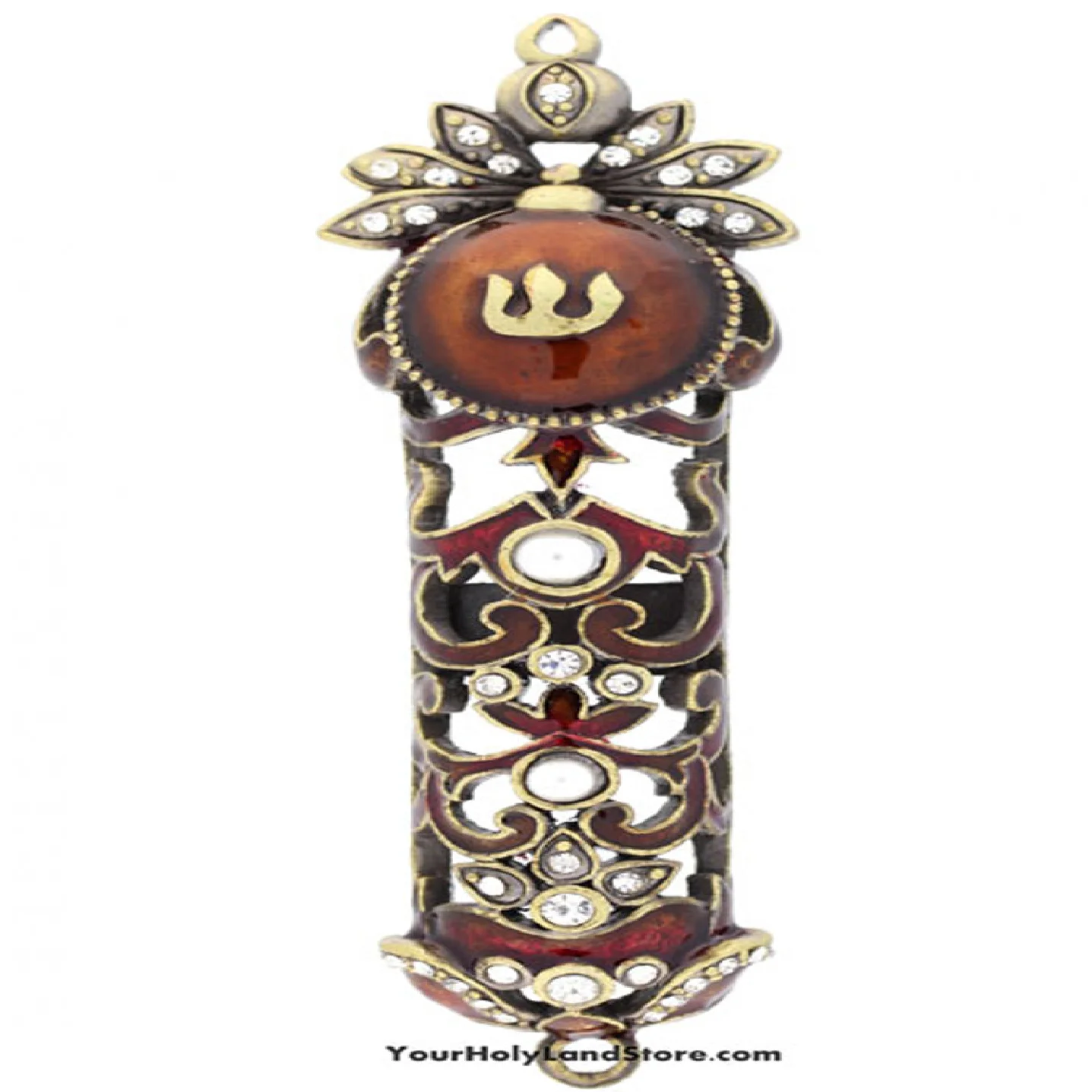 Metal Mezuzah 20 cm with Crystal Handmade Aluminum Metal Mezuzah House Warming Gift Door scroll Metal Mezuzah at Wholesale Price