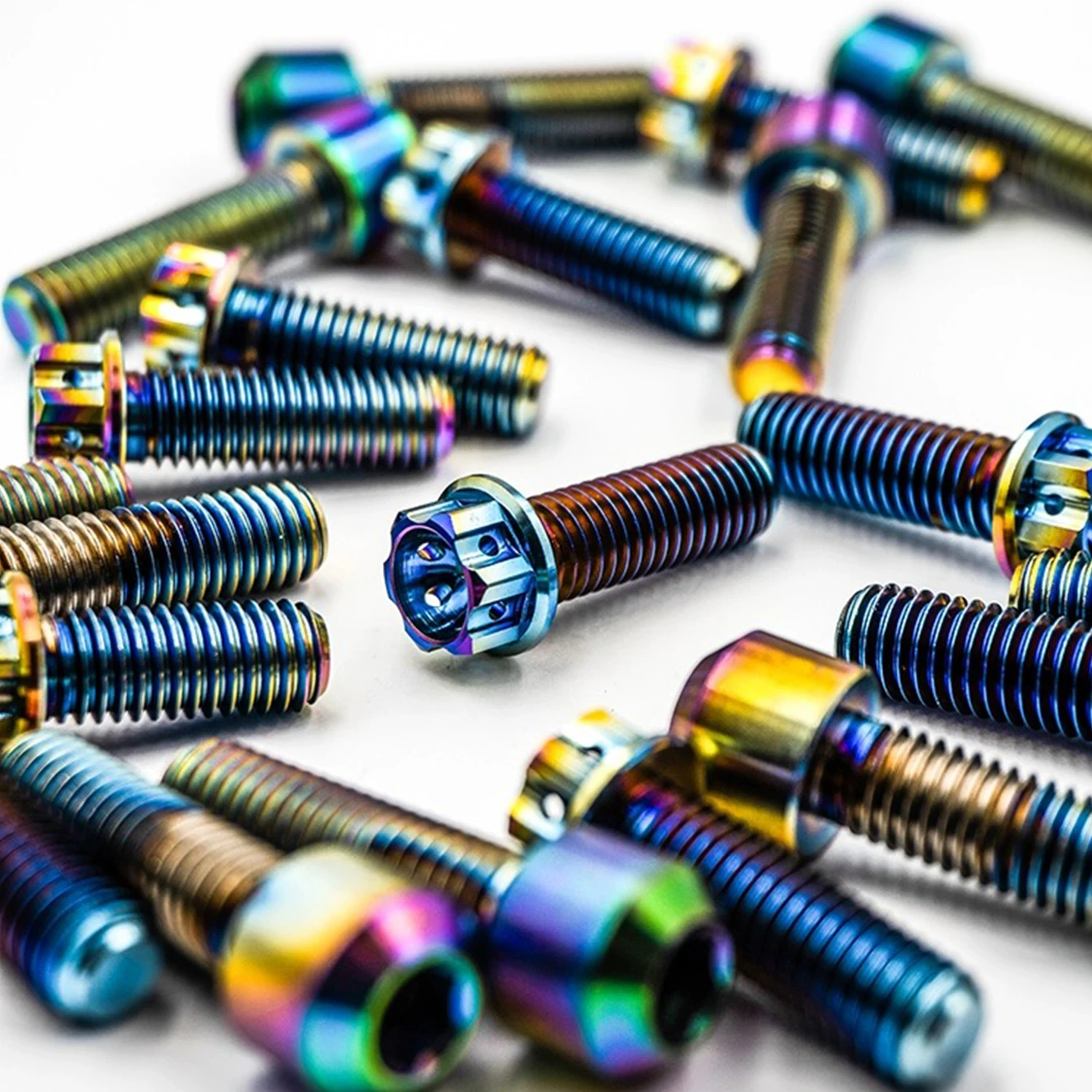 m8 internal and external hexagonal blued flange cap titanium screws are used for electric motorcycle fastening modifications