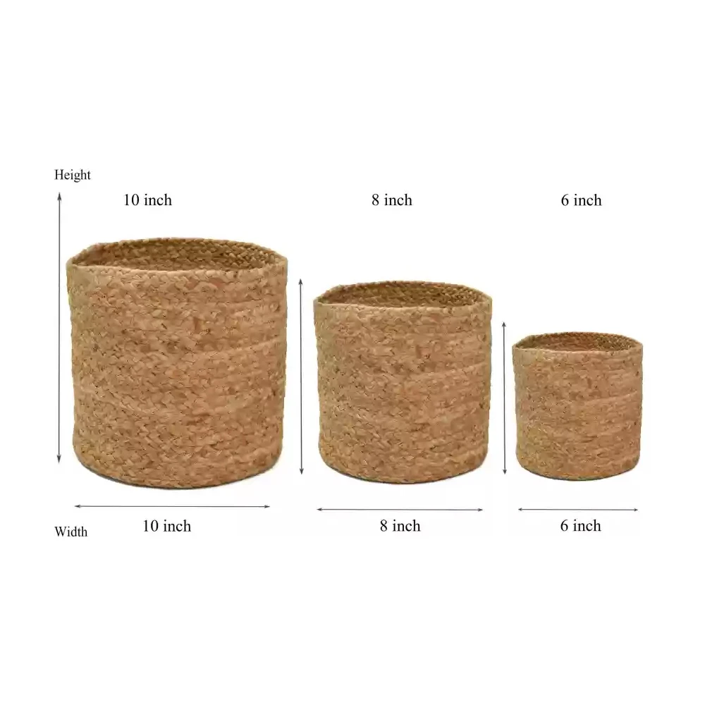 Hot Selling New Products Jute Canvas Handmade Foldable Dense Stitches Dirty Clothes Basket for Laundry Household