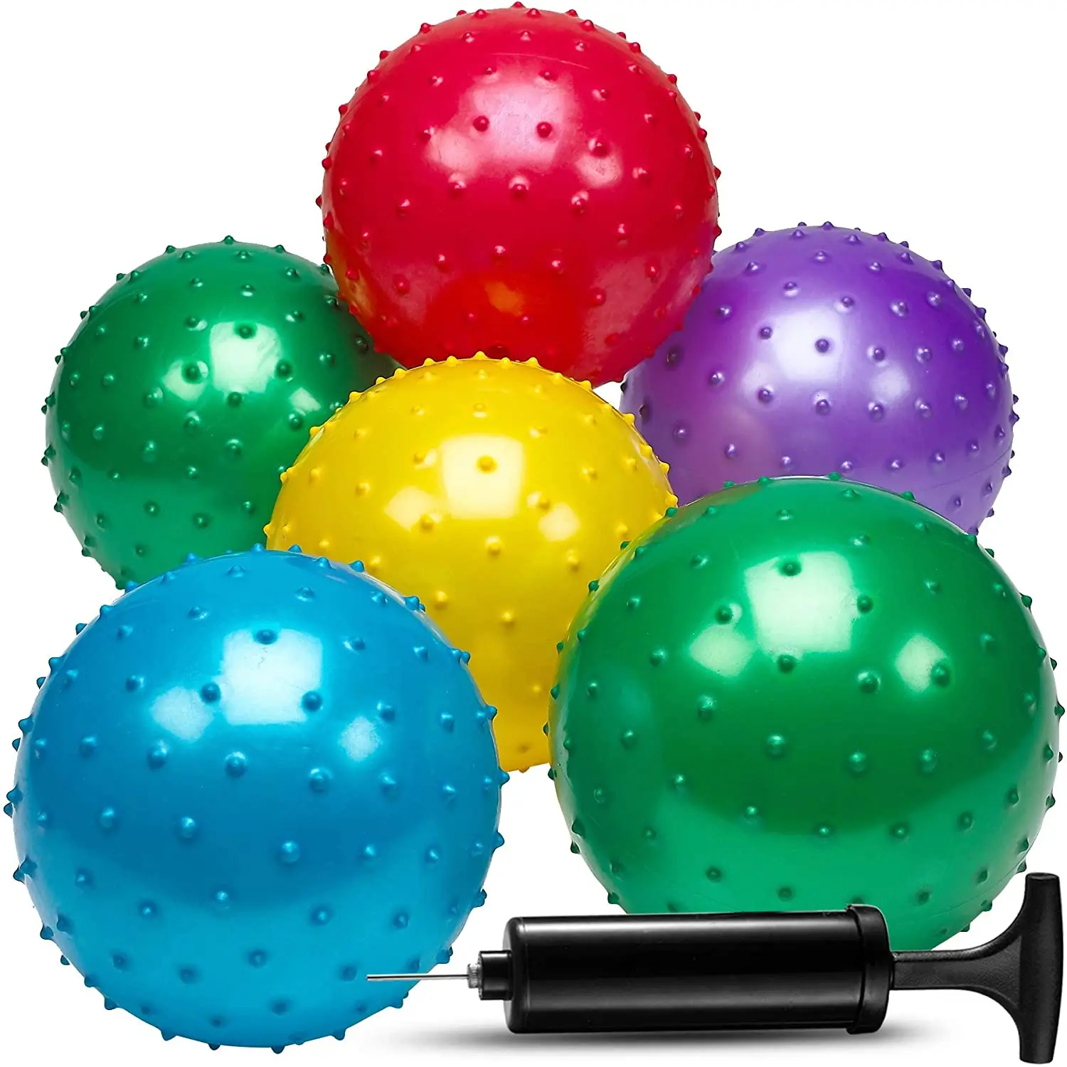 7 Inch Knobby Balls Assorted Colors 5 Pack