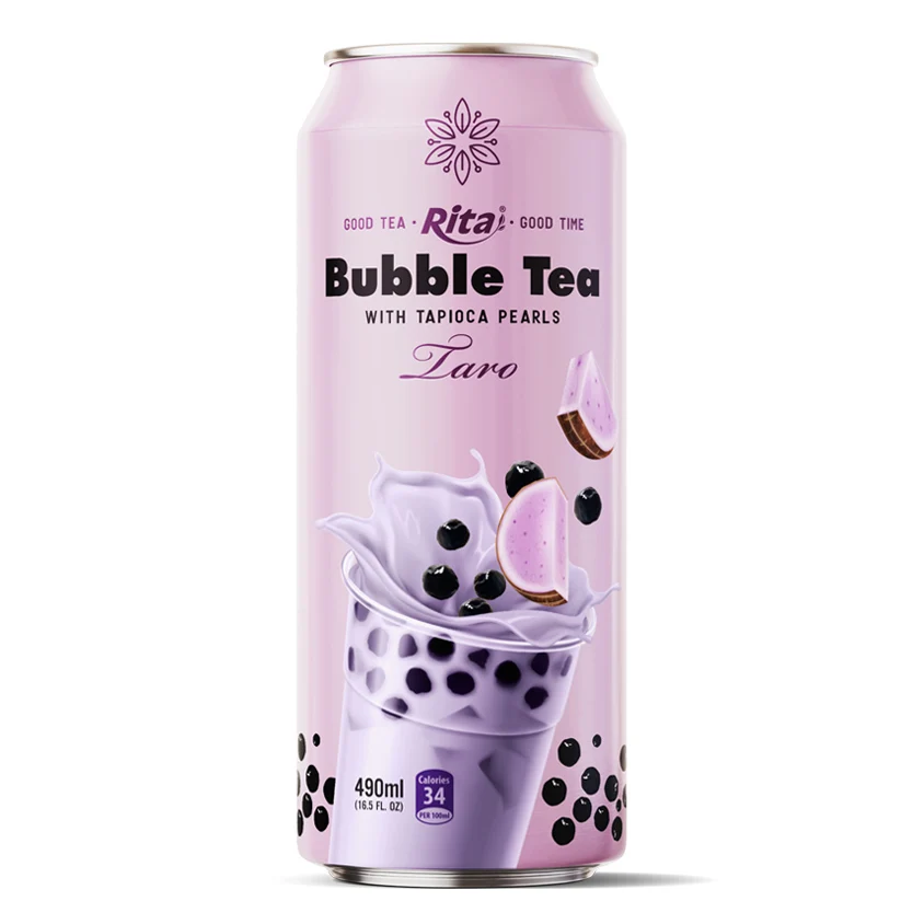 Free Sample High Quality Good Taste Bubble Tea with Tapioca Pearls With 490ml Canned Peach Flavor
