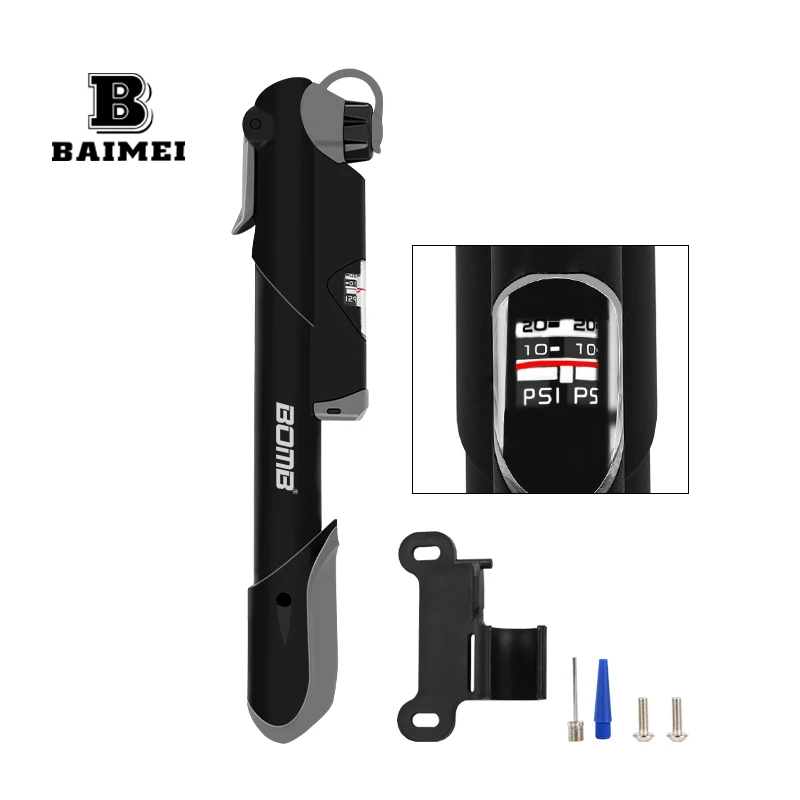 BM Bicycle pump portable lightweight aluminum alloy bike mini pump mountain bike tire pump