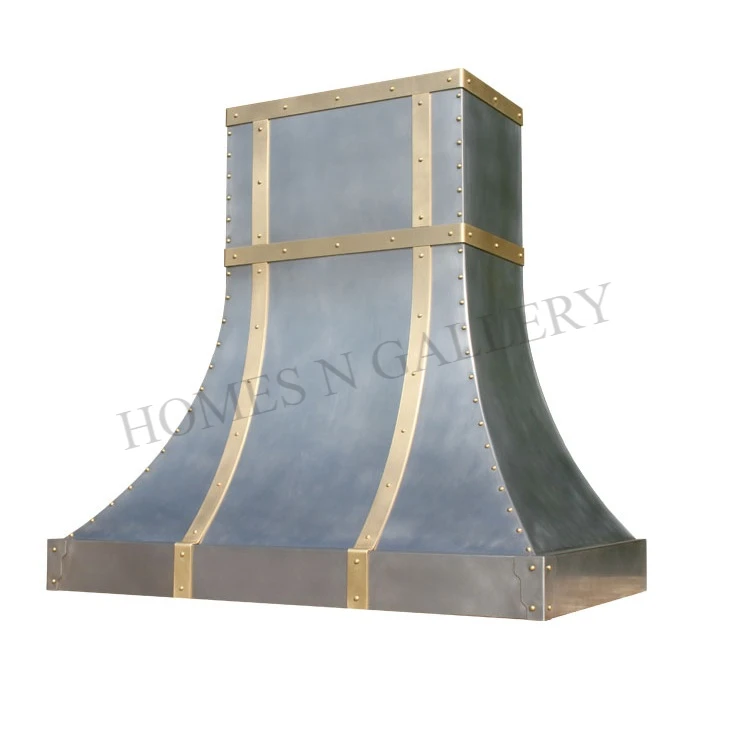 Роскошный дизайн из нержавеющей стали настенный вытяжной навес дымоход с заклепками и полосами высококачественная отделка Индии