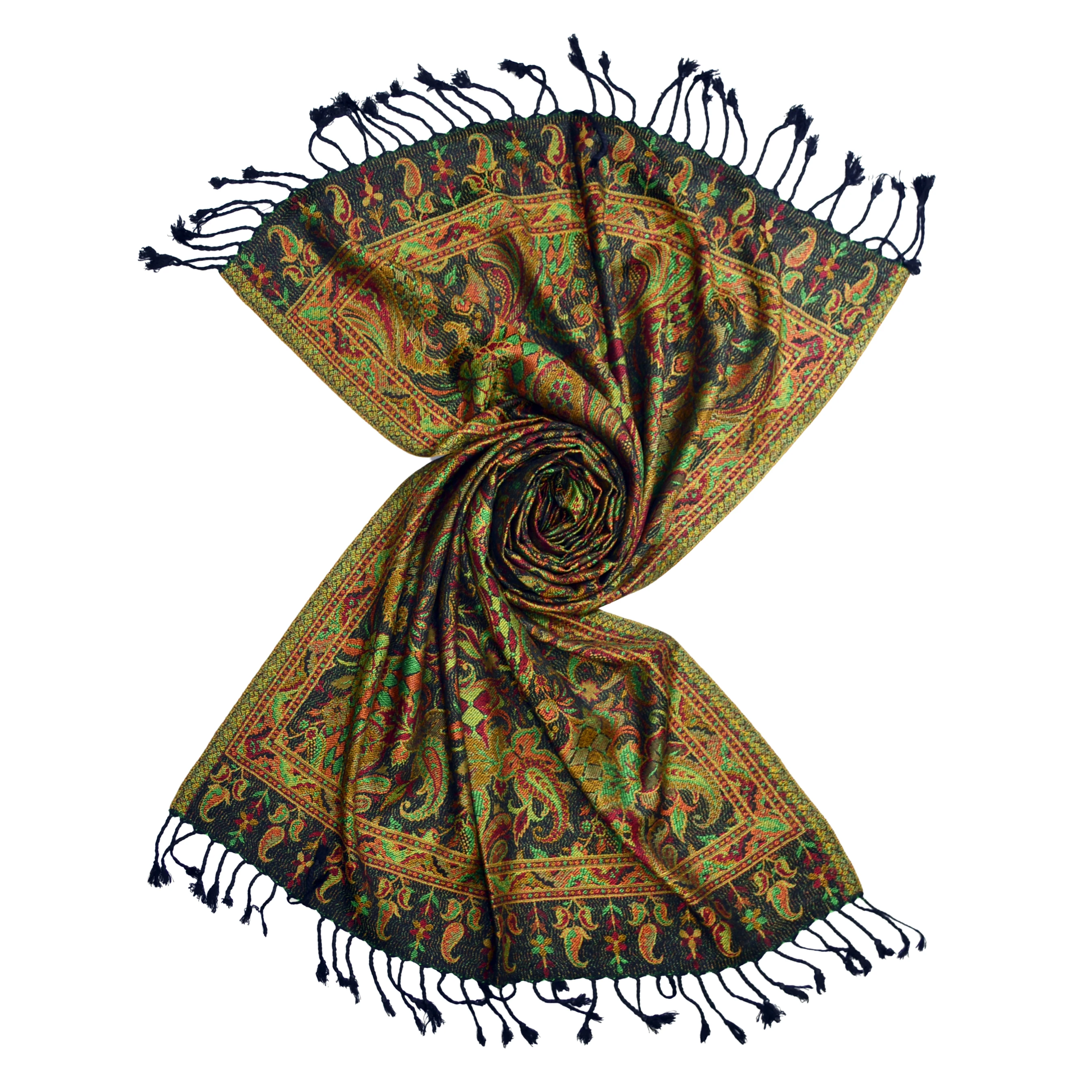 Designer Paisley Pattern Jamavar pashmina 100% rayon viscose for women wear premium quality pashmina shawls