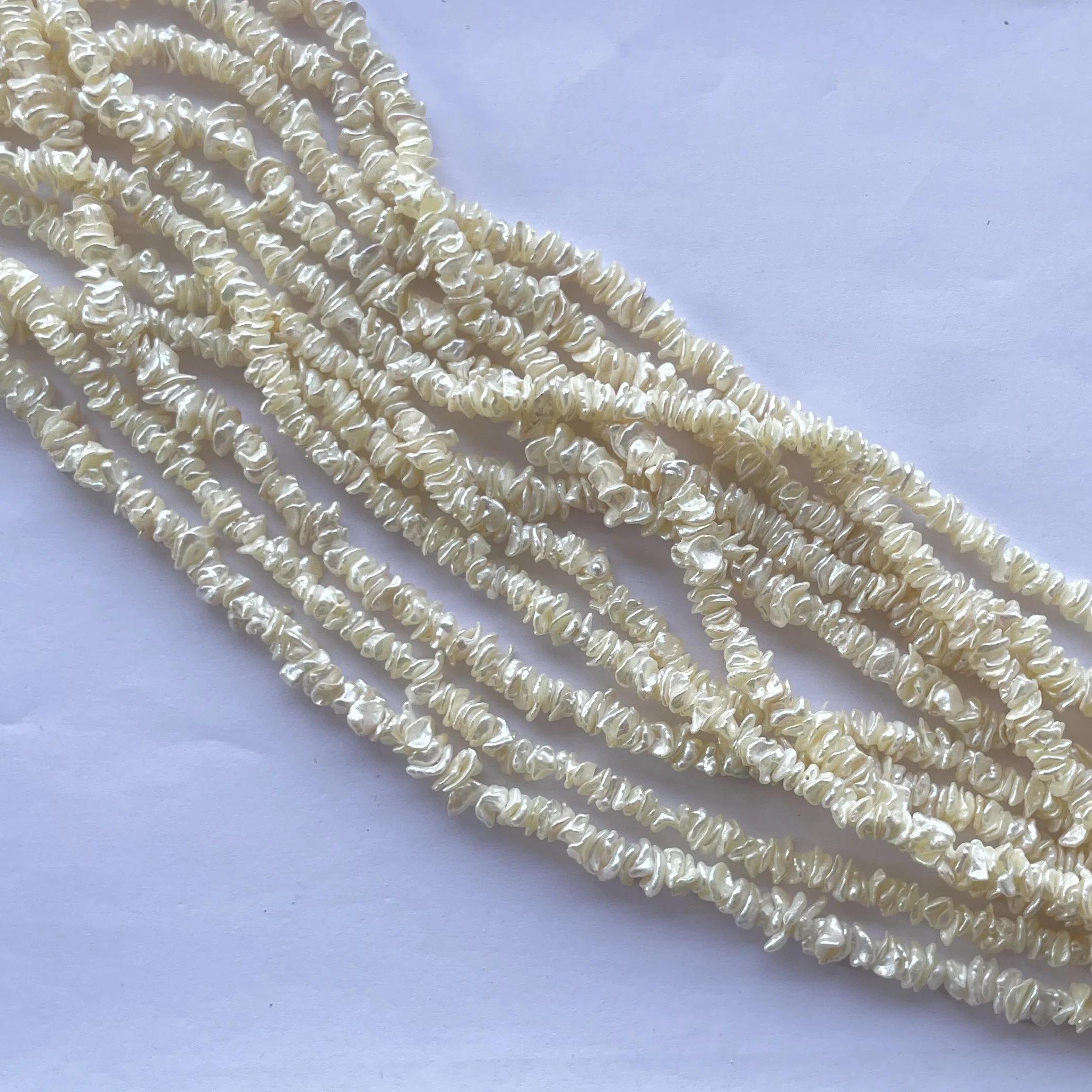 4-8mm Natural White Color Freshwater Pearl Stone Chips Beads Strand from Wholesale Supplier Cultured Pearls For Necklace Loose