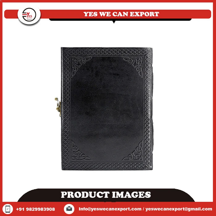 Новейший стильный кожаный журнал ручной работы A5 с антикварной краевой бумагой винтажный дизайн и замок для подарка