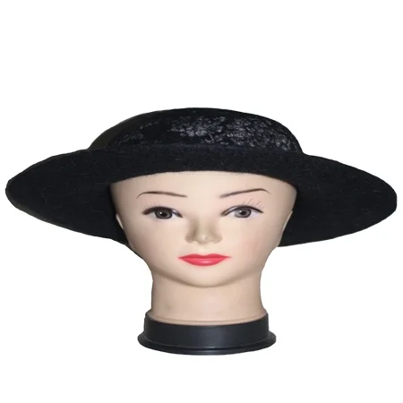 Handmade Cotton and Wool Mix Felt Hat for Women Plain Style for Winter Outdoor Parties Adults Size