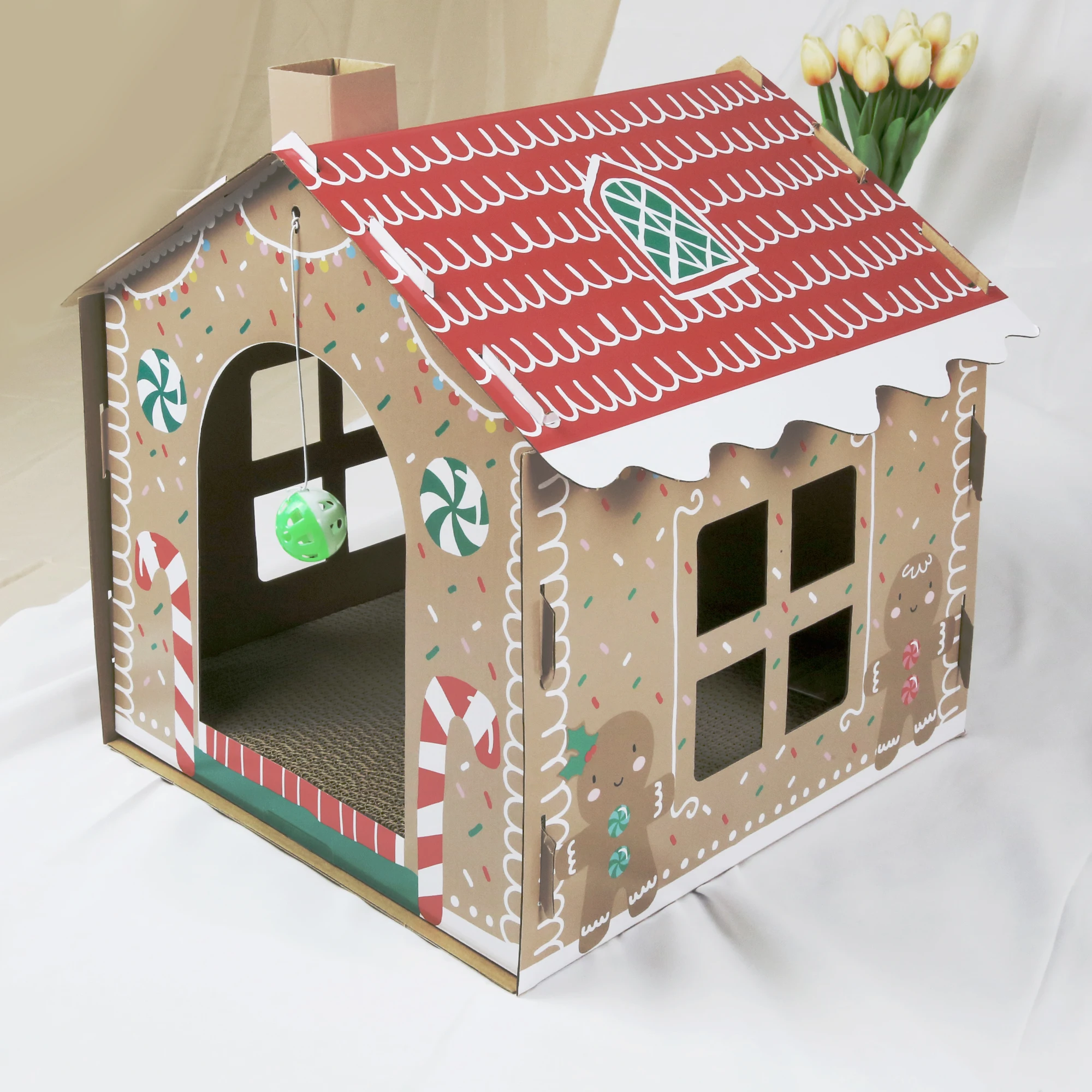 C4P New arrival christmas cute scratcher cat toys Cat scratching house