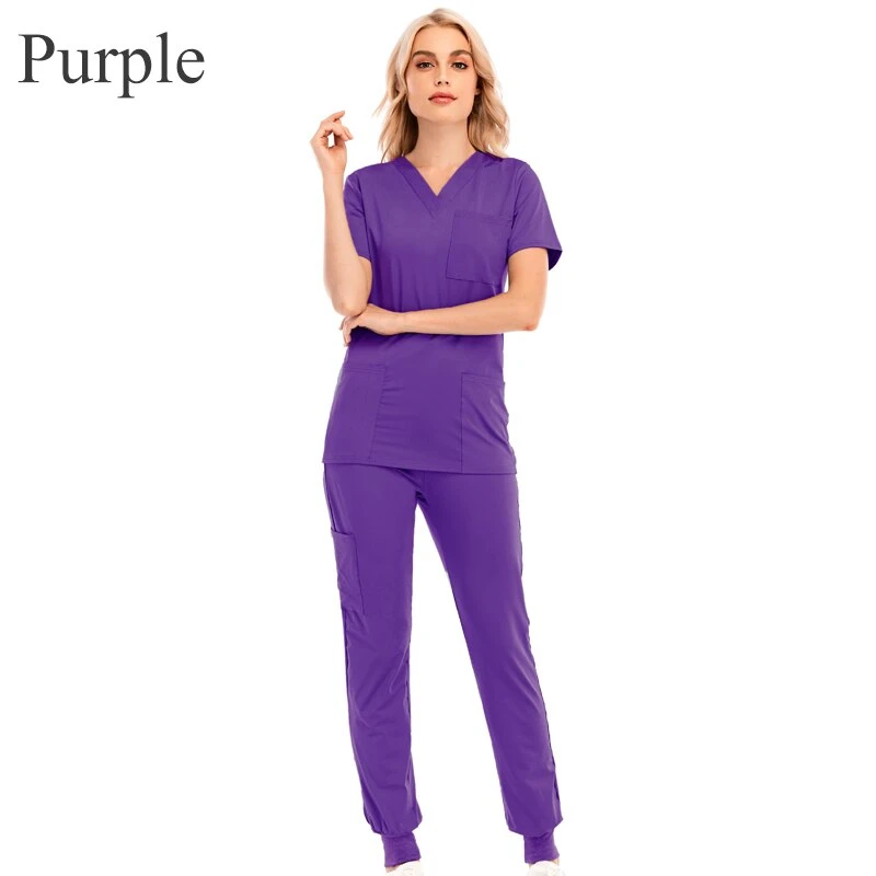 Nursing Scrubs Uniforms Clothes Laboratory Coat Beauty Work Clothes Coat Uniform Health Workers Nursing Short Sleeve