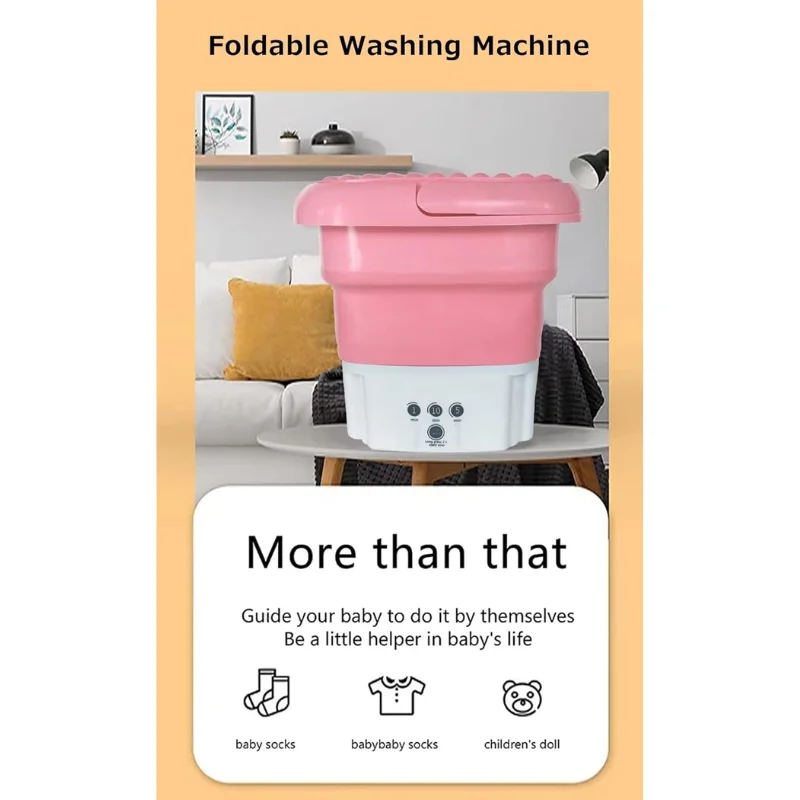 BIGSALE Portable Automatic Mini Electric Washer and Foldable Bucket Dryer UK Plug New Condition for Ultimate Convenience
