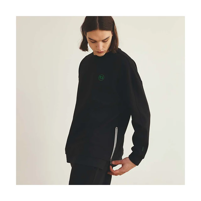 In Korea Best Selling Product The GREEN Lab SIDE ZIPPER SWEATSHIRTS_WMG_BLK GA1-URL-01-N Best Price and Good Product