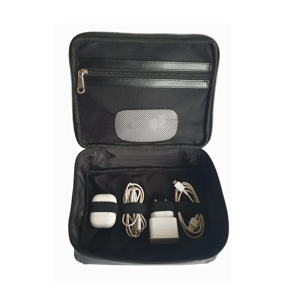 Organizer Travel Tech Case Leather Electronics Accessories Storage Box Portable Holds Phone Charger Cables and other essentials