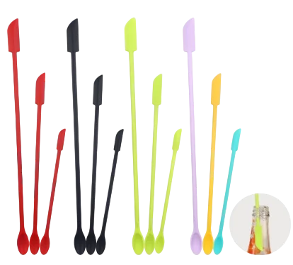 Heat Resistant Three-piece double head small long scraper Silicone spatula Long handle spatula Multi-function spatula for jam