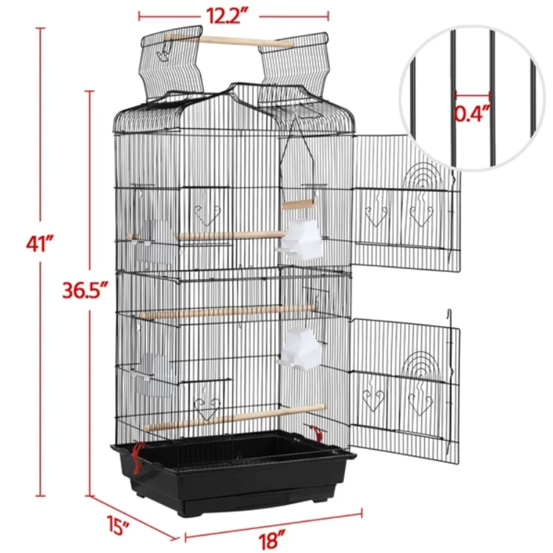 Simple Black Cat Cage Villa Luxury Cat Cage Indoor Large Size Multi-layer with Springboard Not Easy Birdcage Garden Table Decor