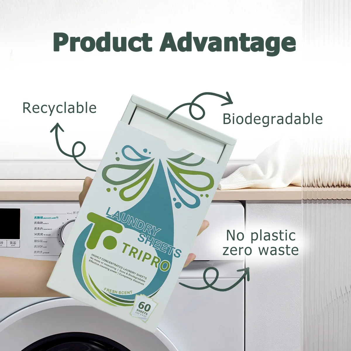 2024 New Trend Product Eco Friendly laundry strips Laundry Detergent Paper Sheets