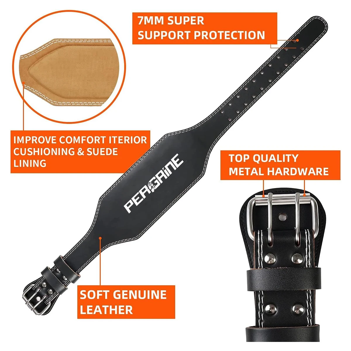 Gym Equipment Custom Bodybuilding Power Protective Adjustable Leather Exercise Weight Lifting Belt Support Weightlifting Belt