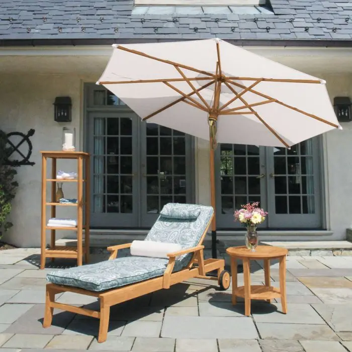 sun lounger furniture  with sofa cushions  made teak wood solid hight quality  sky blue  color  for  swimming pool and garden fu