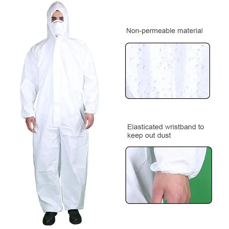 EN14126 disposable safety overalls Type 5 6 waterproof Chemical industry PPE clothing