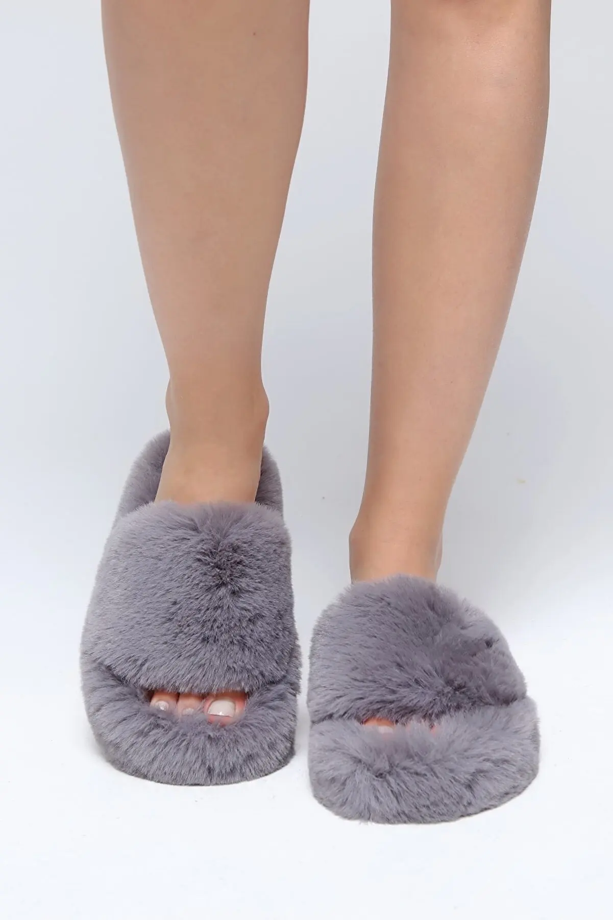 Whole Fashion New Autumn winter Plus size woolen Warm home ladies women fur slippers slides slippers